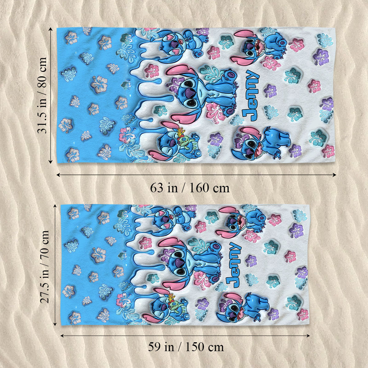 Ohana Means Family - Personalized Ohana Beach Towel