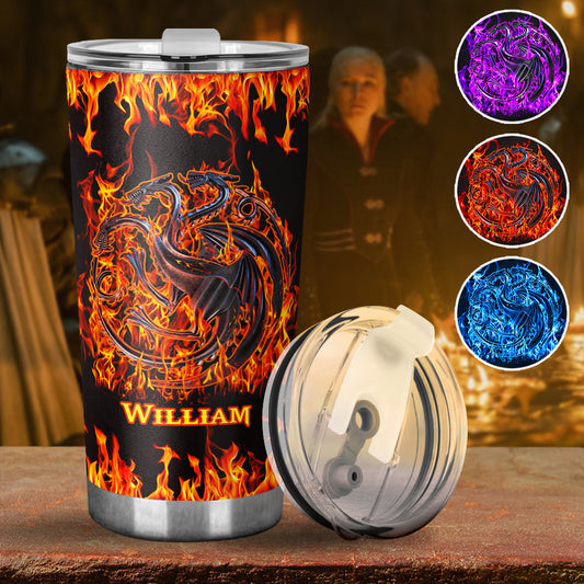 Fire And Blood - Personalized Thrones Game Tumbler