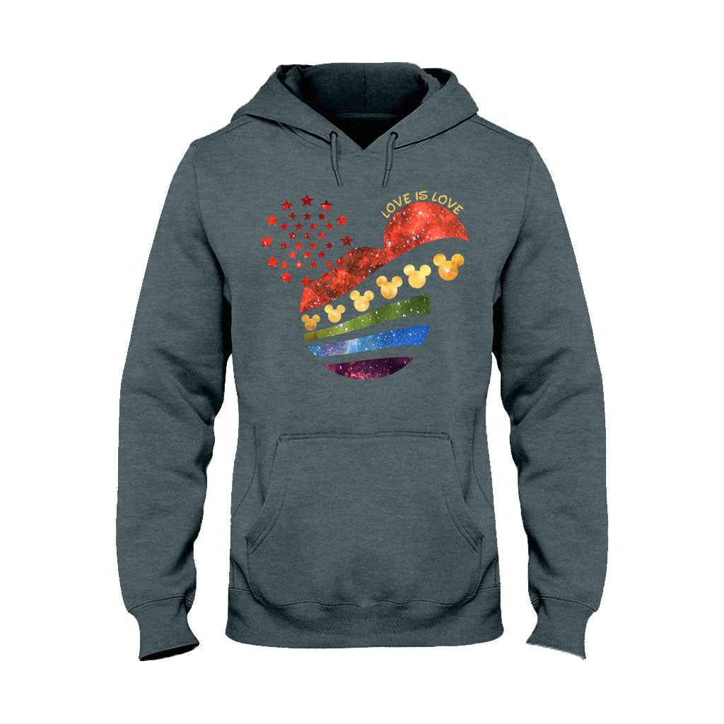Mouse Head Galaxy Rainbow - LGBT Support T-shirt And Hoodie