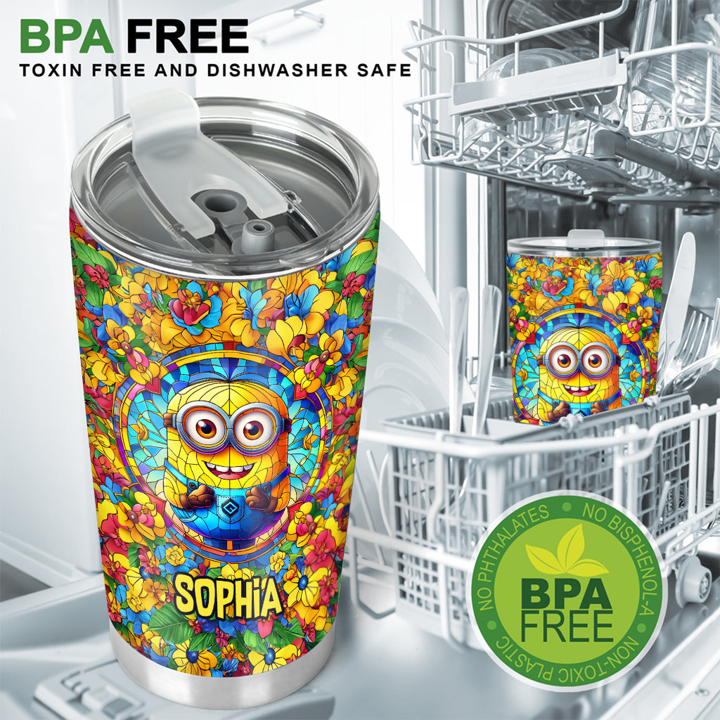 Happy Yellow Monster - Personalized Tumbler