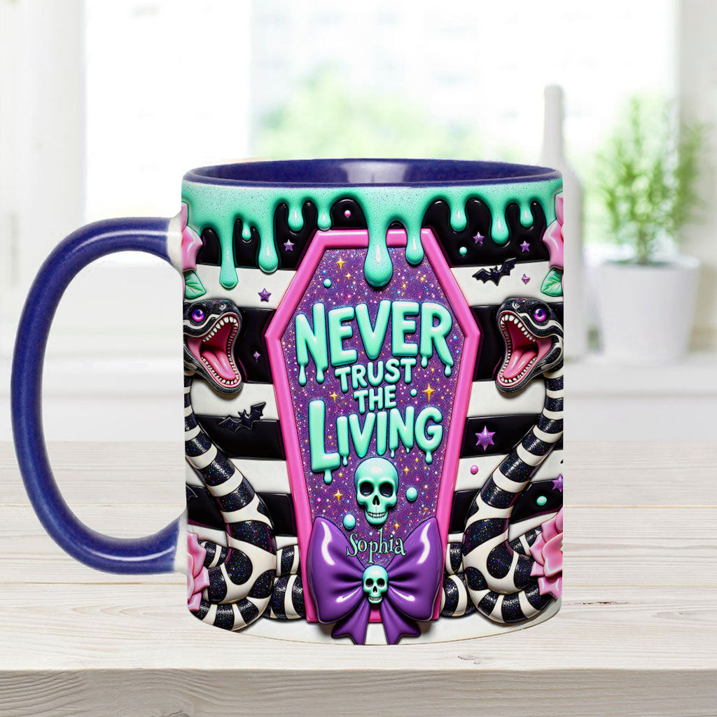 Never Trust The Living - Personalized Accent Mug