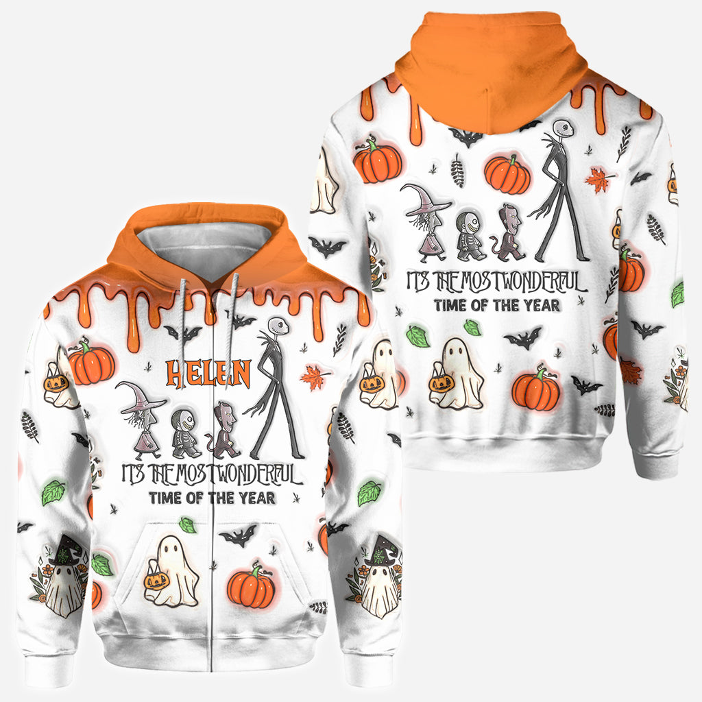 It's The Most Beautiful Time Autumn Skeleton - Personalized Nightmare All Over Shirt