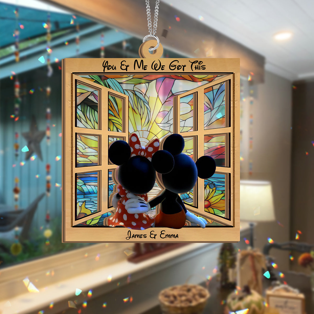 You & Me We Got This - Personalized Mouse 2 Layered Window Hanging Suncatcher