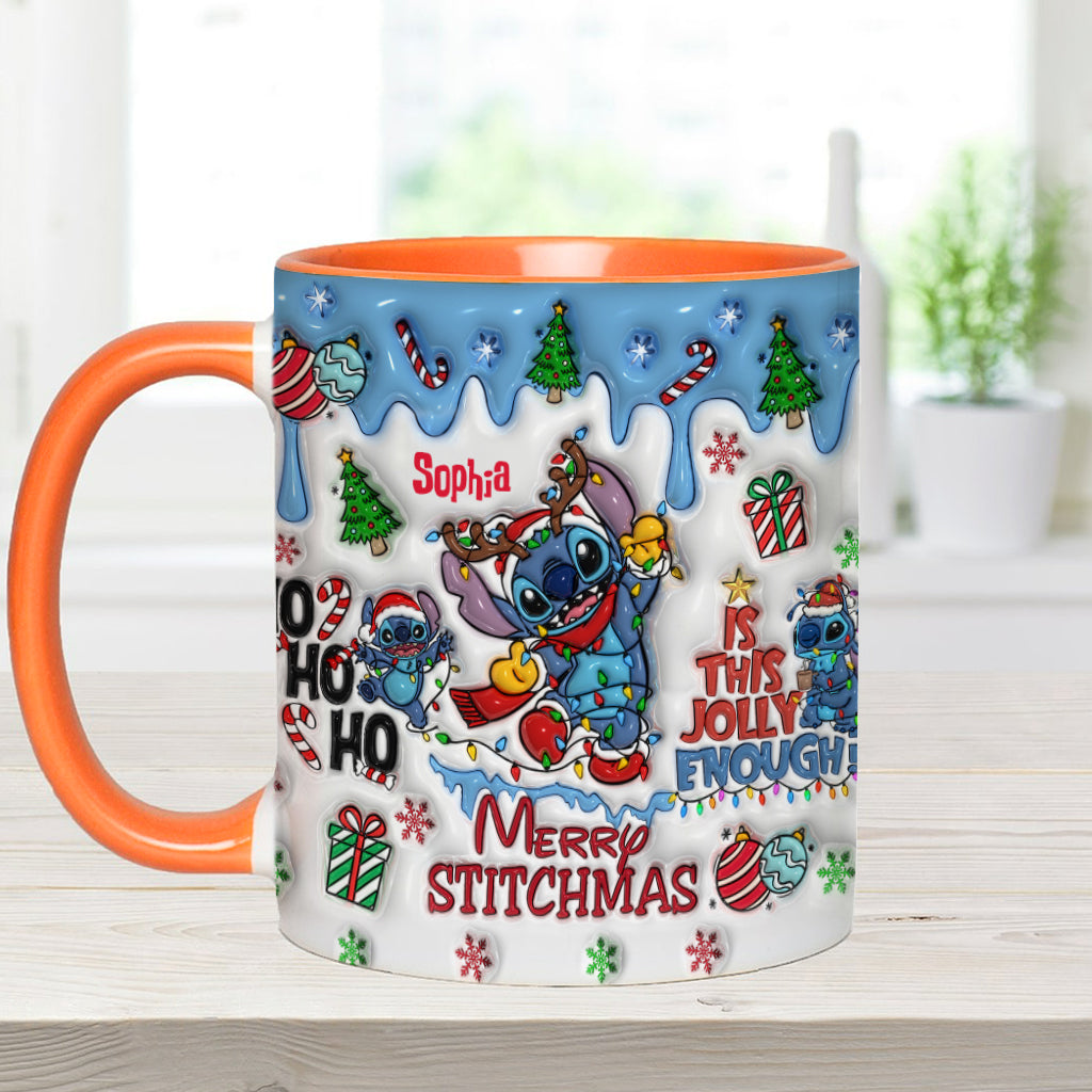 Merry Stichmas - Personalized Ohana Accent Mug
