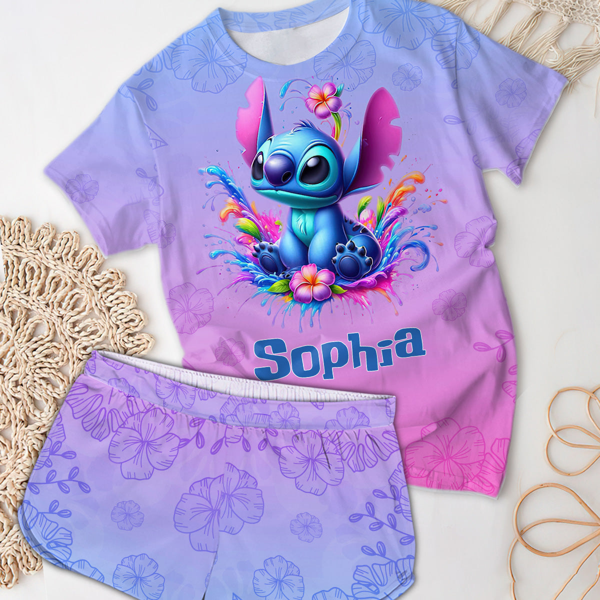 Ohana Means Family - Personalized Ohana All Over Shirt & Women Shorts