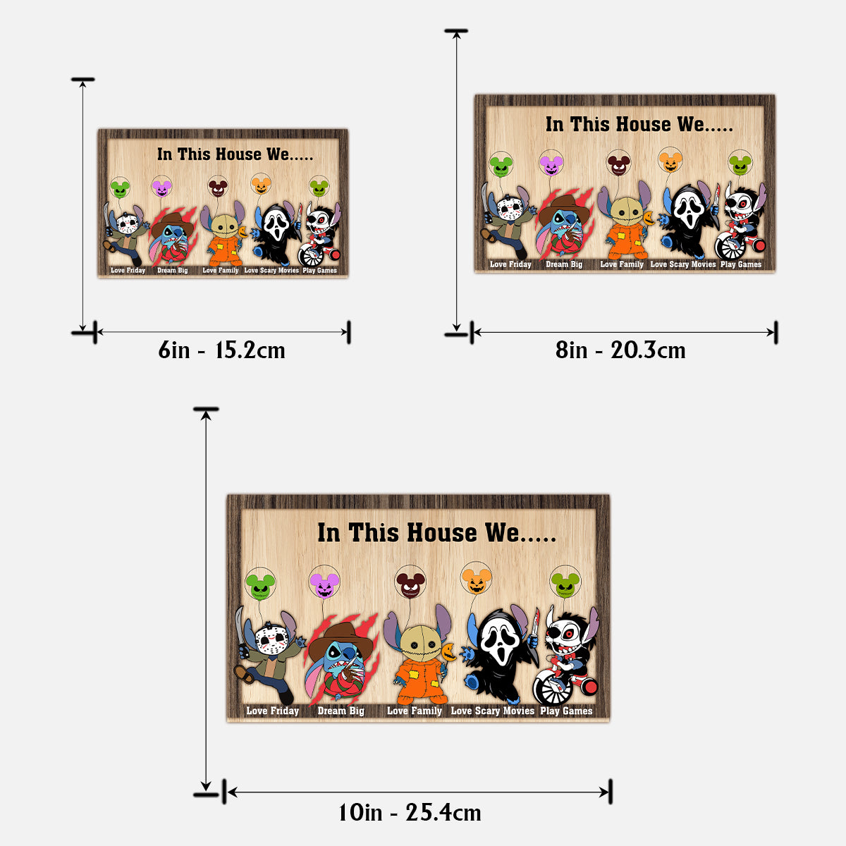 hlw A01 In This House - Personalized Ohana 2 Layered Wood Sign / Wood Plaque