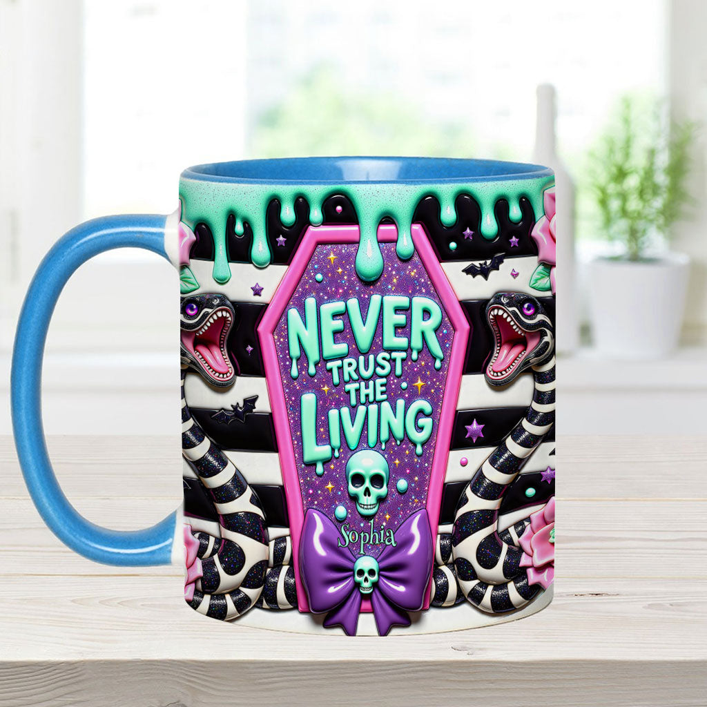 Never Trust The Living - Personalized Accent Mug