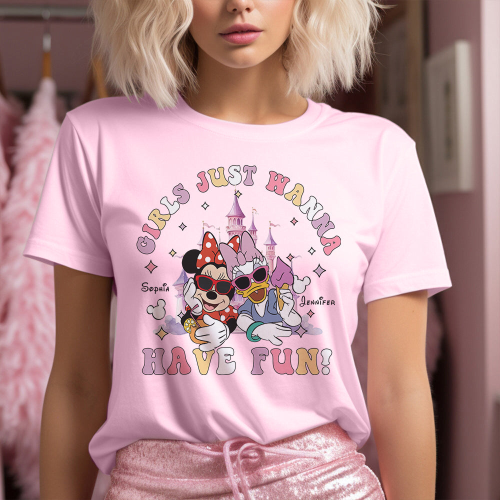 Girls Just Wanna Have Fun - Personalized Mouse T-shirt And Hoodie