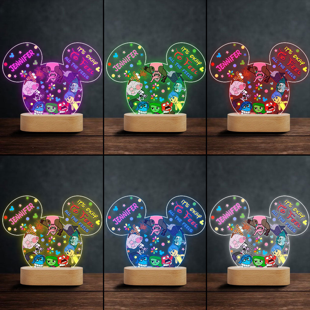 It's Okay To Feel All The Feels - Personalized Shaped Plaque Light Base