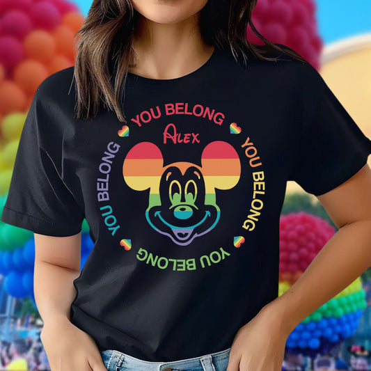 You Belong Mouse Ears Pride - Personalized LGBT Support T-shirt And Hoodie