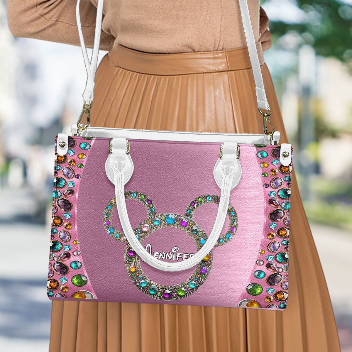 Magic Pink - Personalized Mouse Leather Handbag