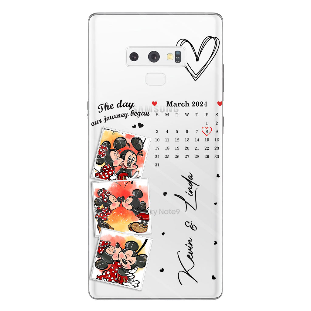 The Day Our Journey Began Mouse Ears Calendar Custom - Personalized Mouse Clear Phone Case