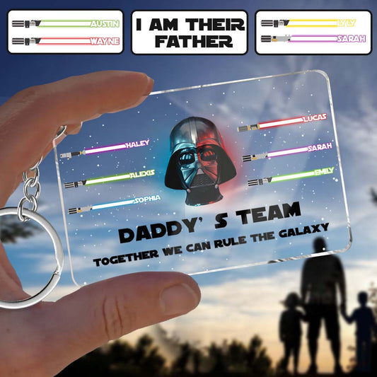 Daddy's Team Together We Can Rule The Galaxy - Personalized The Force Transparent Keychain