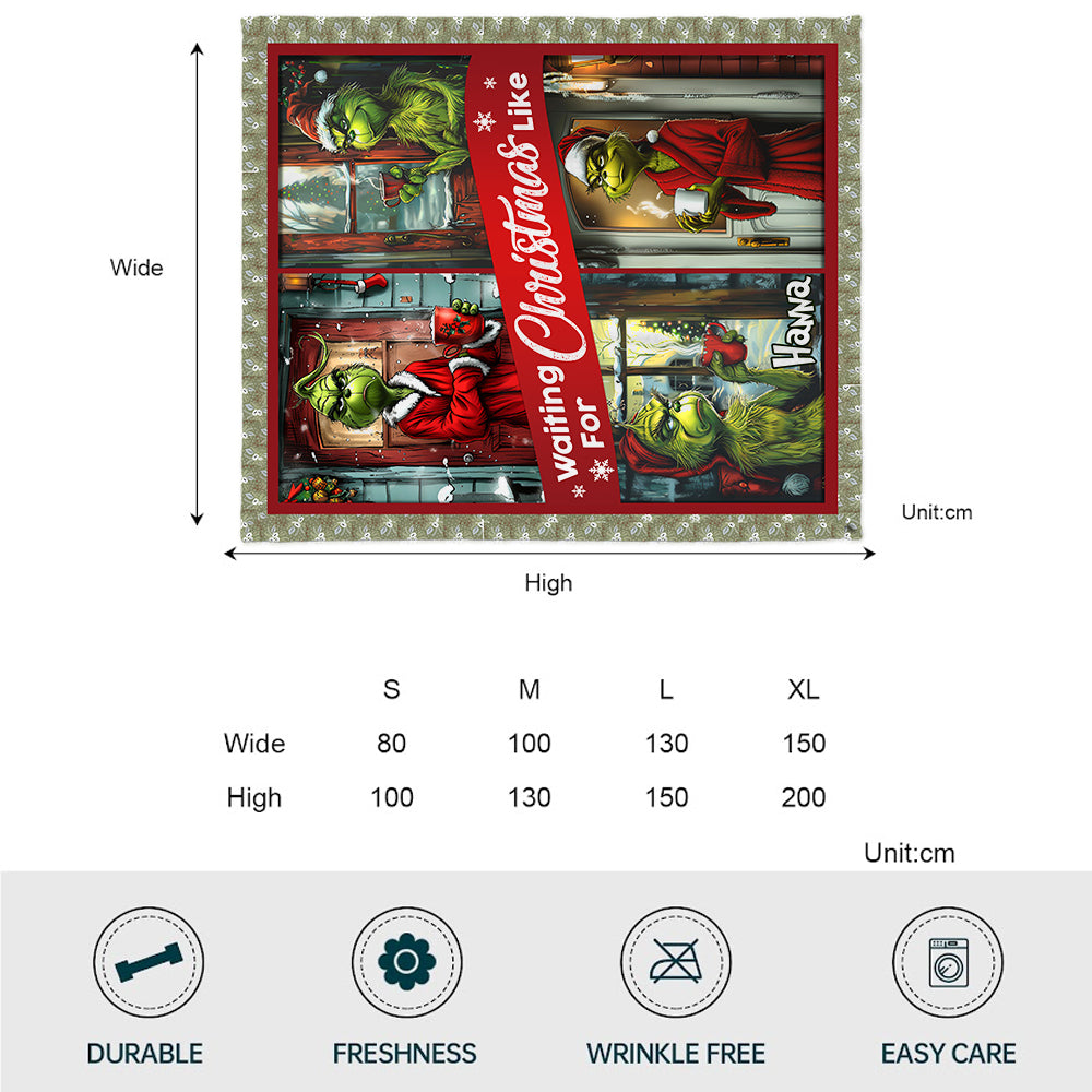 Waiting For Christmas - Personalized Stole Christmas Blanket