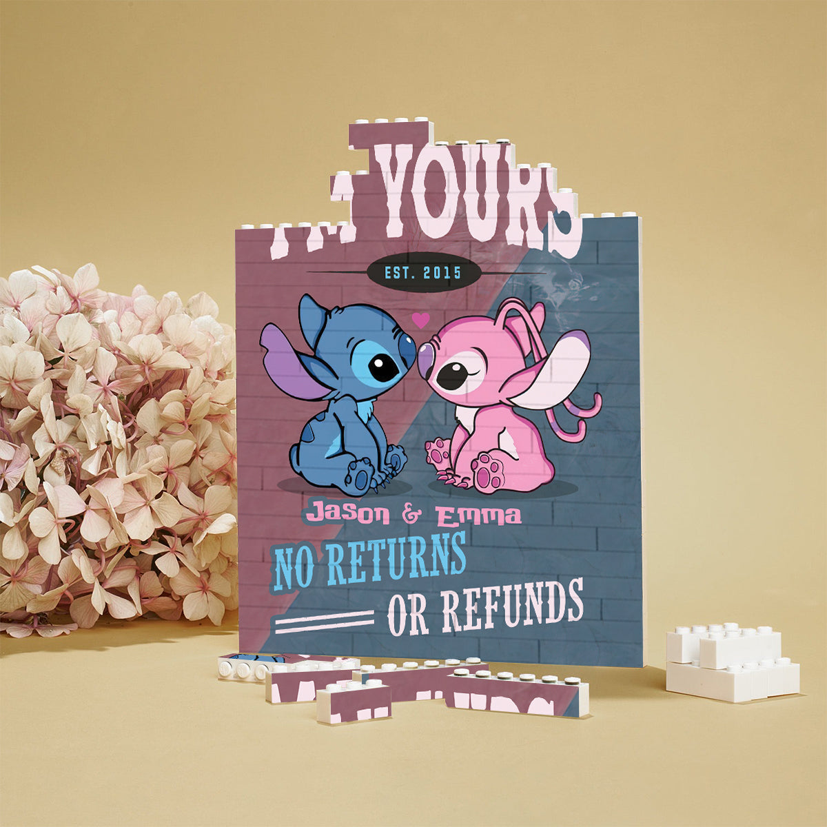 I'm Your No Return Or Refund - Personalized Ohana Vertical Rectangle Building Brick Blocks Printed On Both Sides