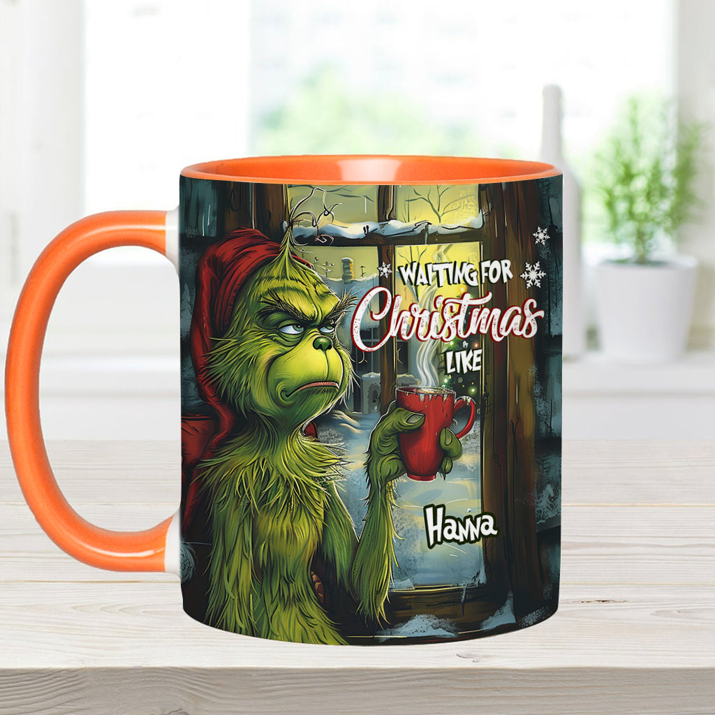 Waiting For Christmas - Personalized Stole Christmas Accent Mug