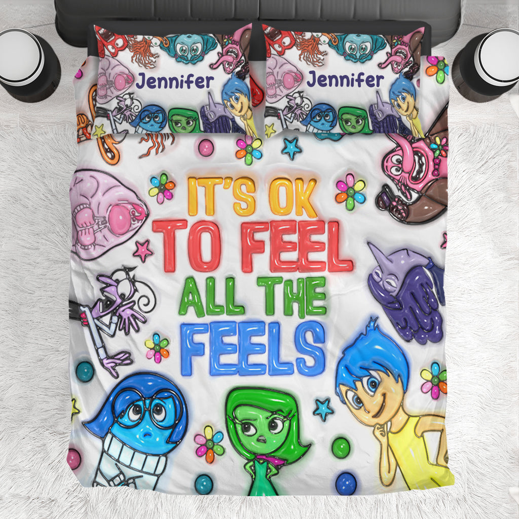 It's Ok To Feel All The Feels - Personalized Mouse Bedding Set