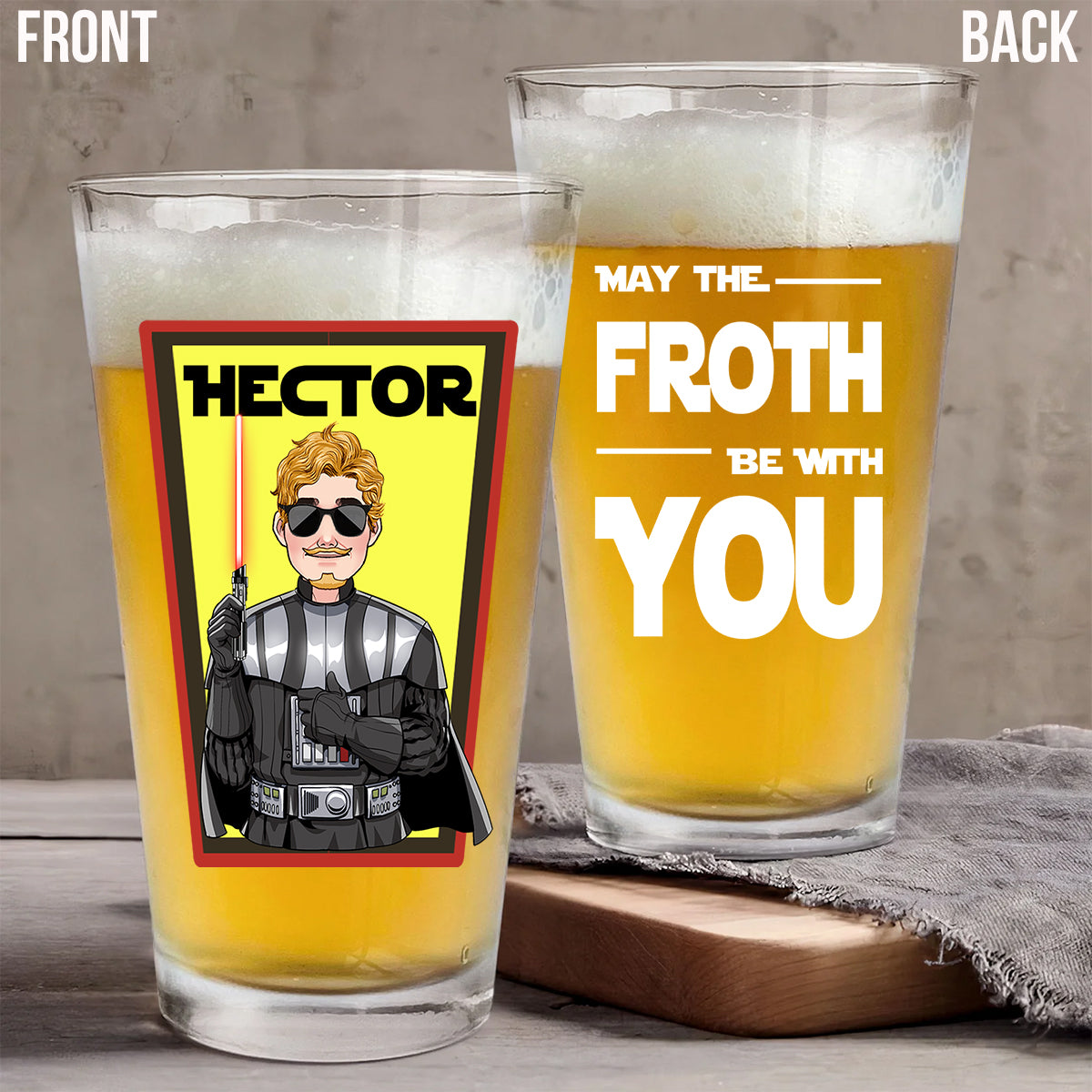 May The Froth Be With You - Personalized The Force Beer Glass