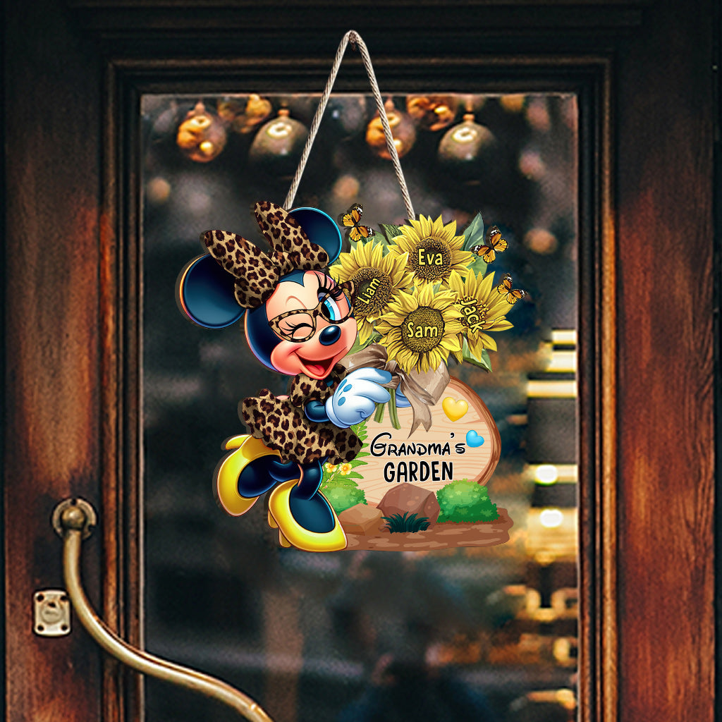 Grandma's Mom's Garden Custom Any Title - Personalized Mouse Custom Shaped Wood Sign