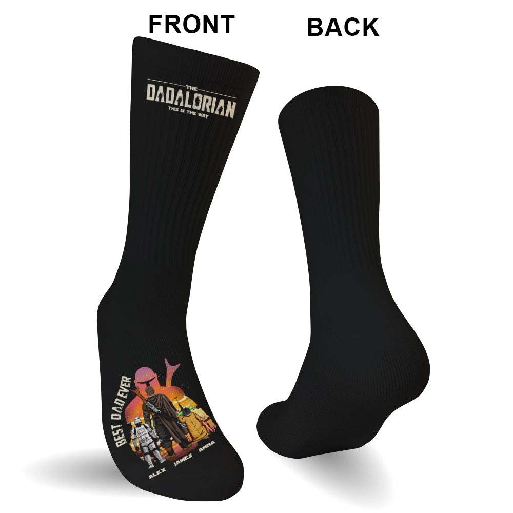 Dadalorian Best Dad Ever - Personalized The Force Socks