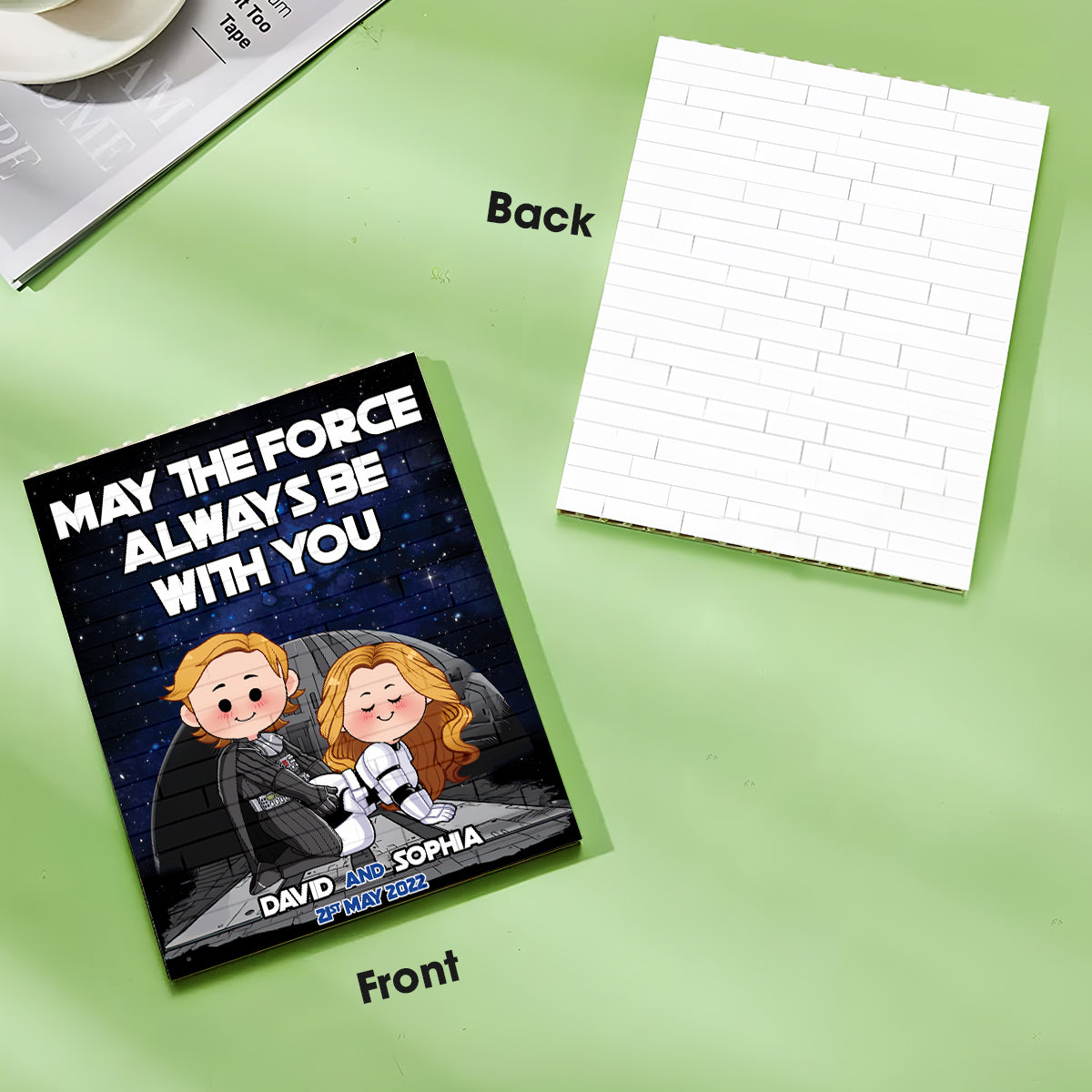 May The Force Always Be With You - Personalized The Force One-sided Vertical Rectangle Building Brick Blocks