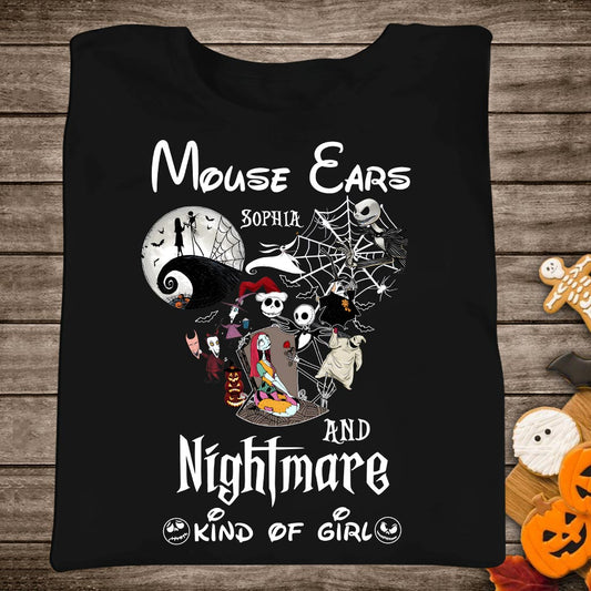 Mouse Ears And Nightmare Kind Of Girl - Personalized Nightmare T-shirt And Hoodie