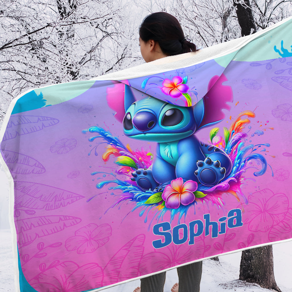 Blue Ohana - Personalized Ohana Hooded Blanket