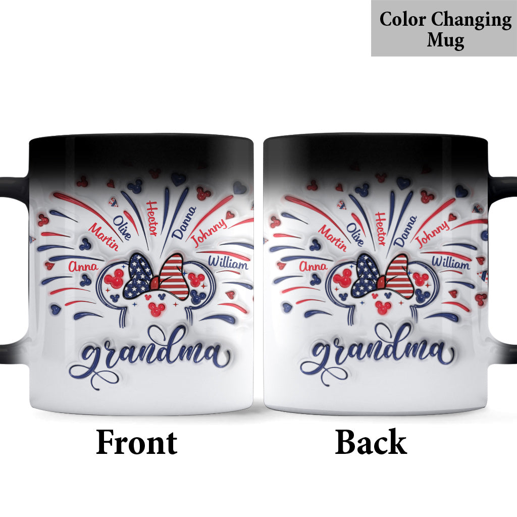 Firework America Mouse Flag - Personalized Mouse Mug