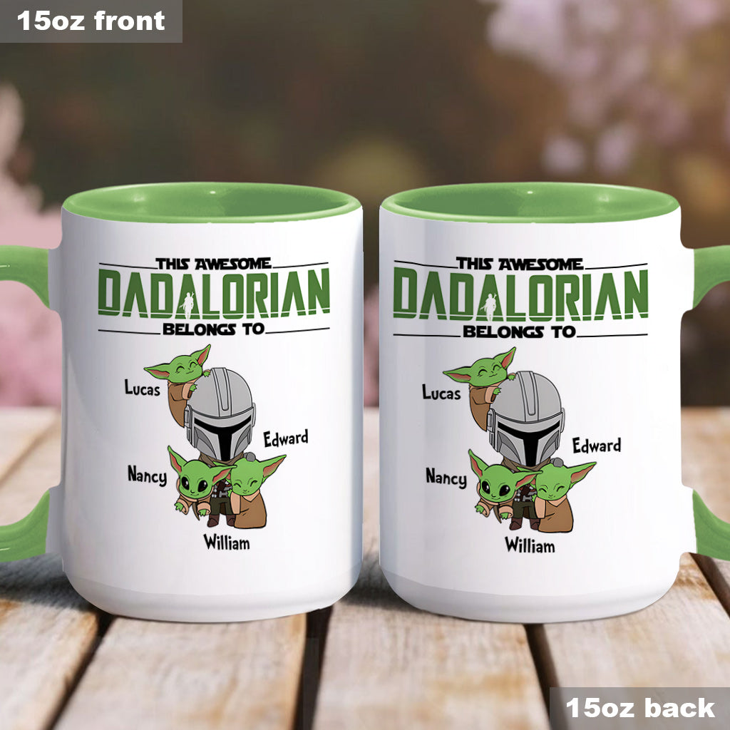 Dadalorian Mamalorian Custom Title And Kids - Personalized The Force Accent Mug