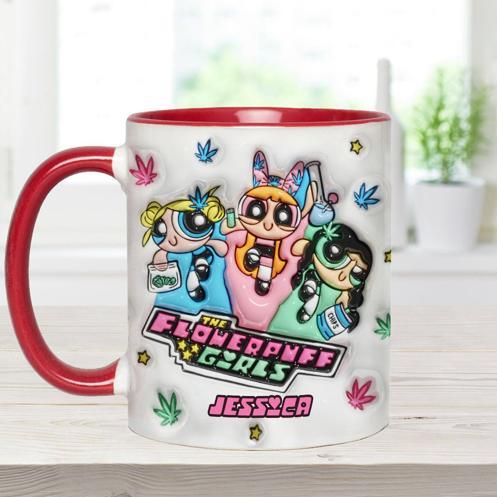 The Flower Puff Girl - Personalized Weed Accent Mug
