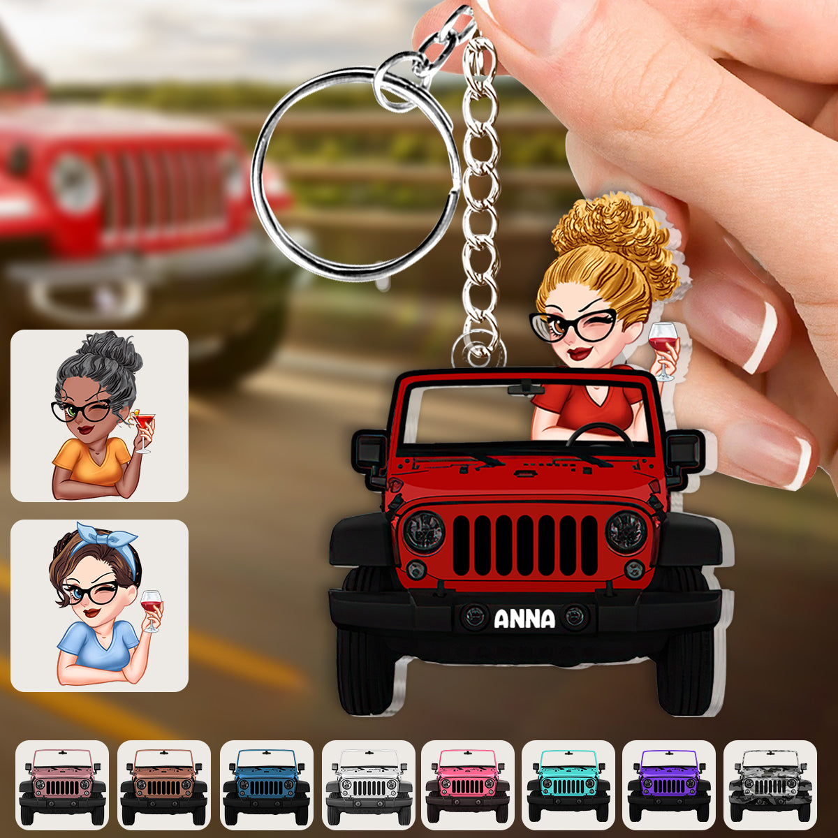 A Girl And Her Car - Personalized Car Custom Shaped Keychain