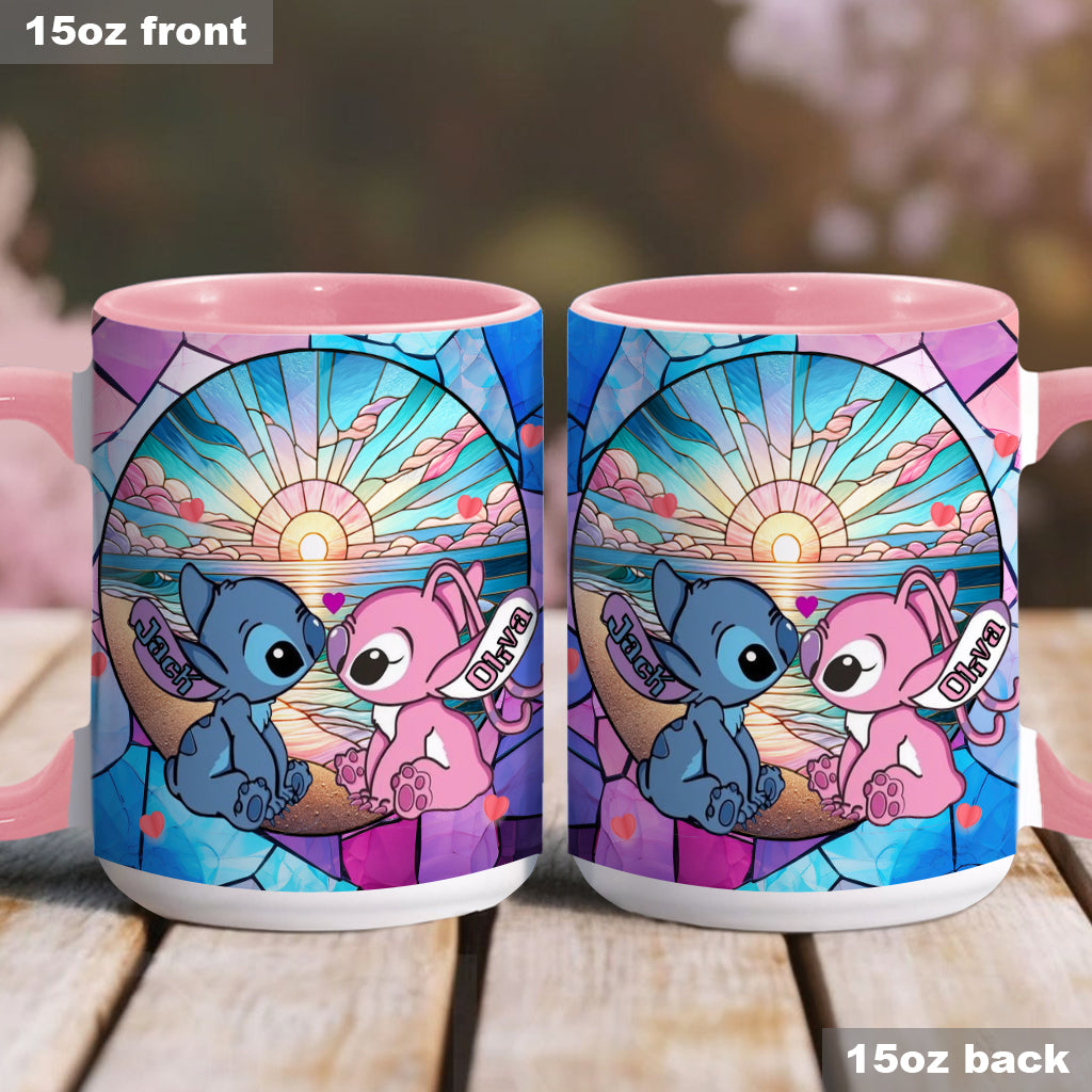 Sunrise On The Beach Build The Life We Love - Personalized Ohana Accent Mug