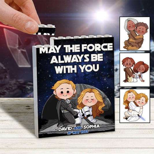 May The Force Always Be With You - Personalized The Force One-sided Vertical Rectangle Building Brick Blocks