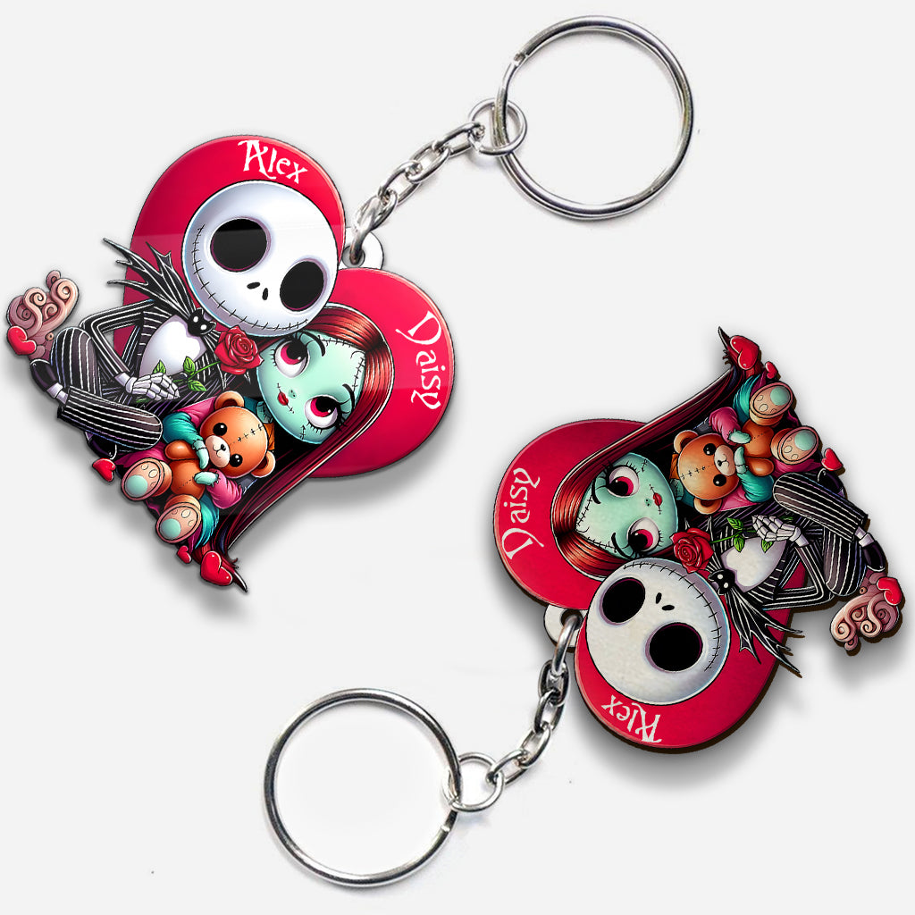 Roses Chicano Couple - Personalized Nightmare Keychain