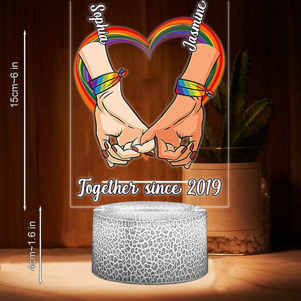 Love Is Love - Personalized LGBT Support Shaped Plaque Light Base