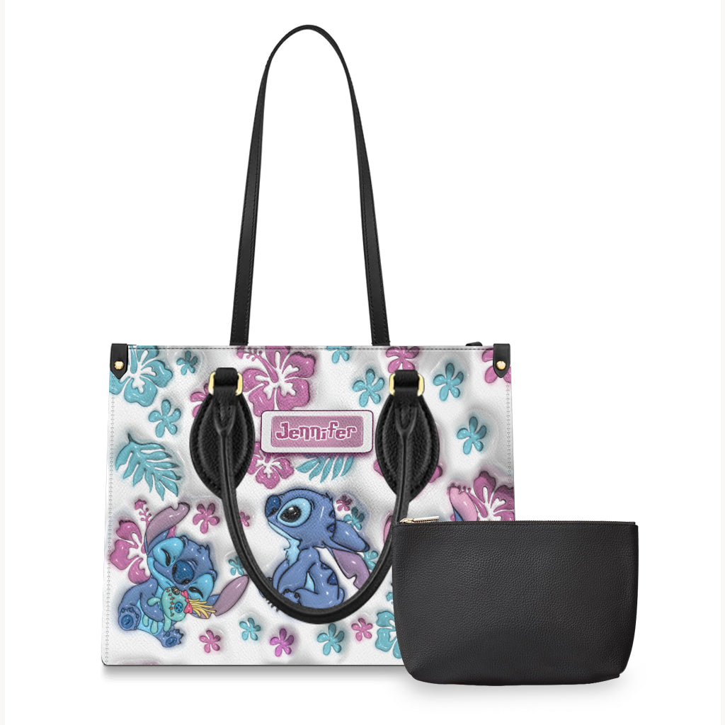 Blue Ohana - Personalized Ohana Leather Handbag