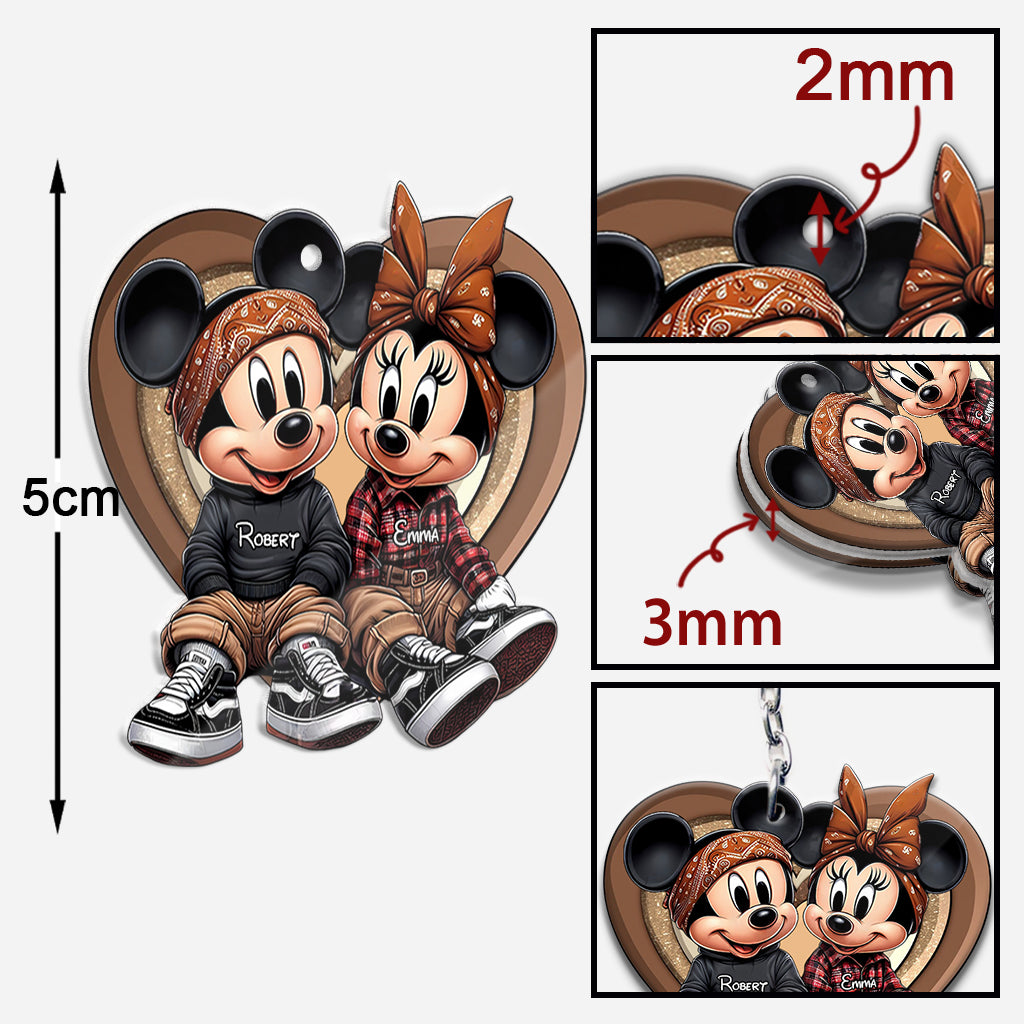 Chicano Couple Song QR Code - Personalized Mouse Keychain