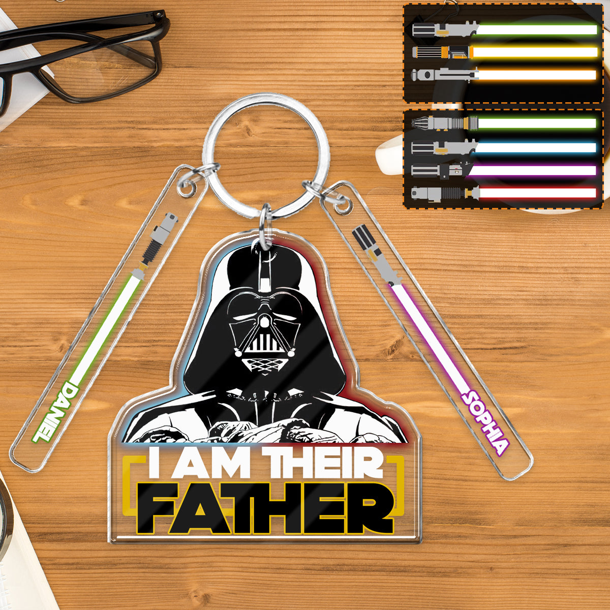 I Am Their Father/ Grandfather/ Uncle... - Personalized The Force Keychain with Charms