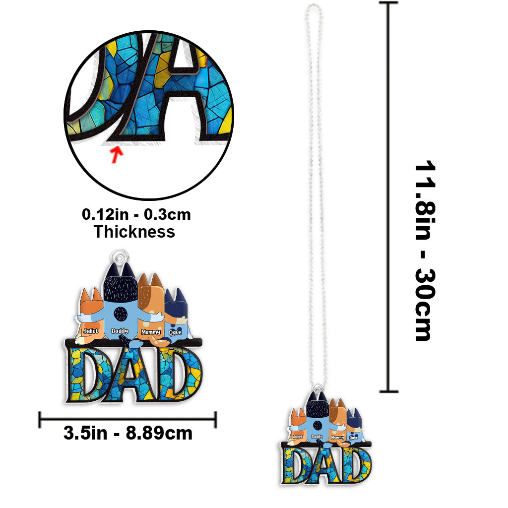 Cool Dad - Personalized Father Custom Shaped Car Ornament