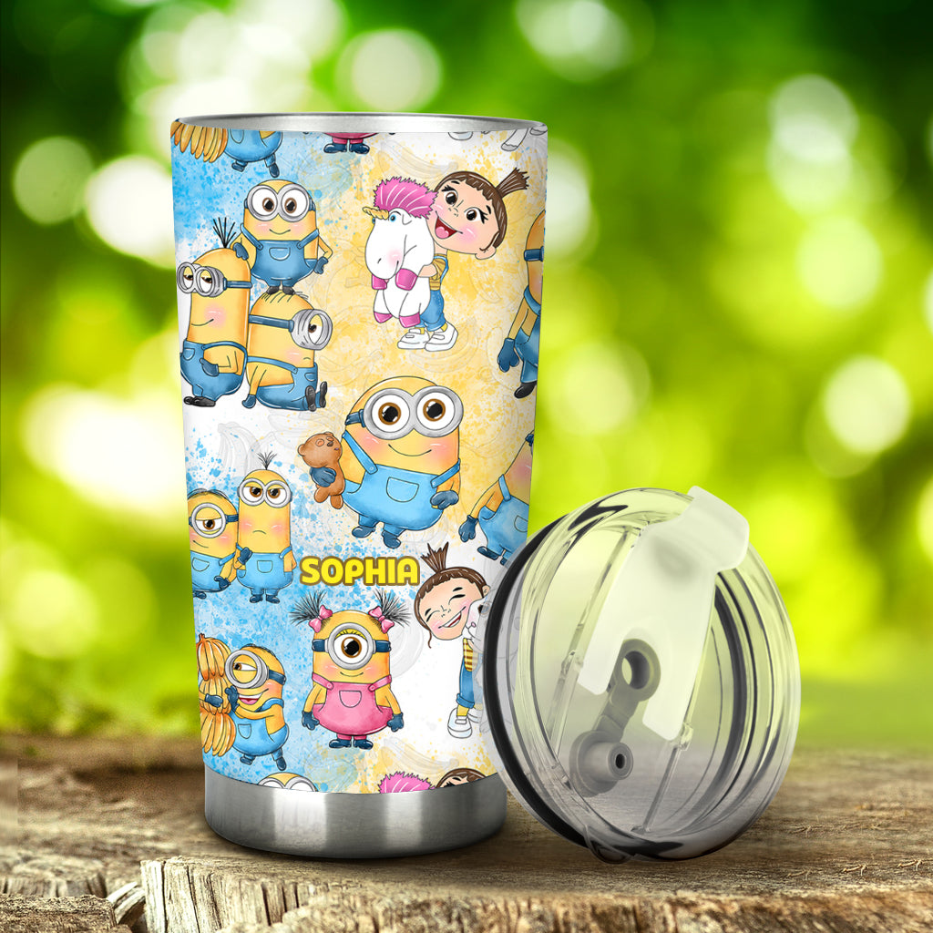 Happy Time Yellow Monster - Personalized Tumbler