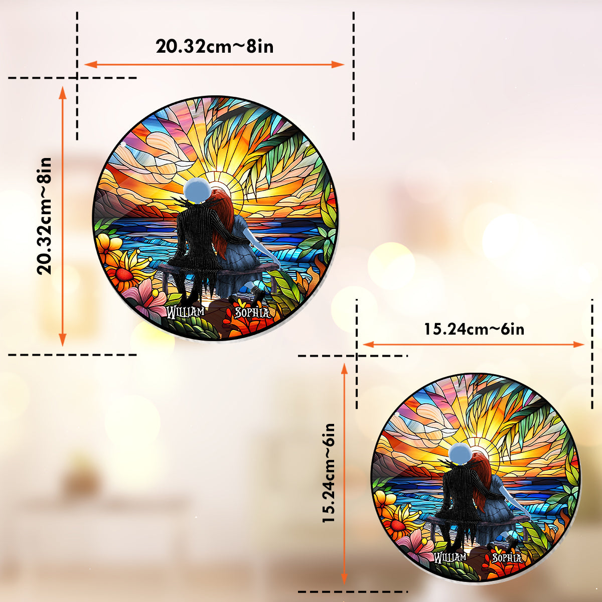 Romantic Sunset - Personalized Nightmare Window Hanging Suncatcher Ornament
