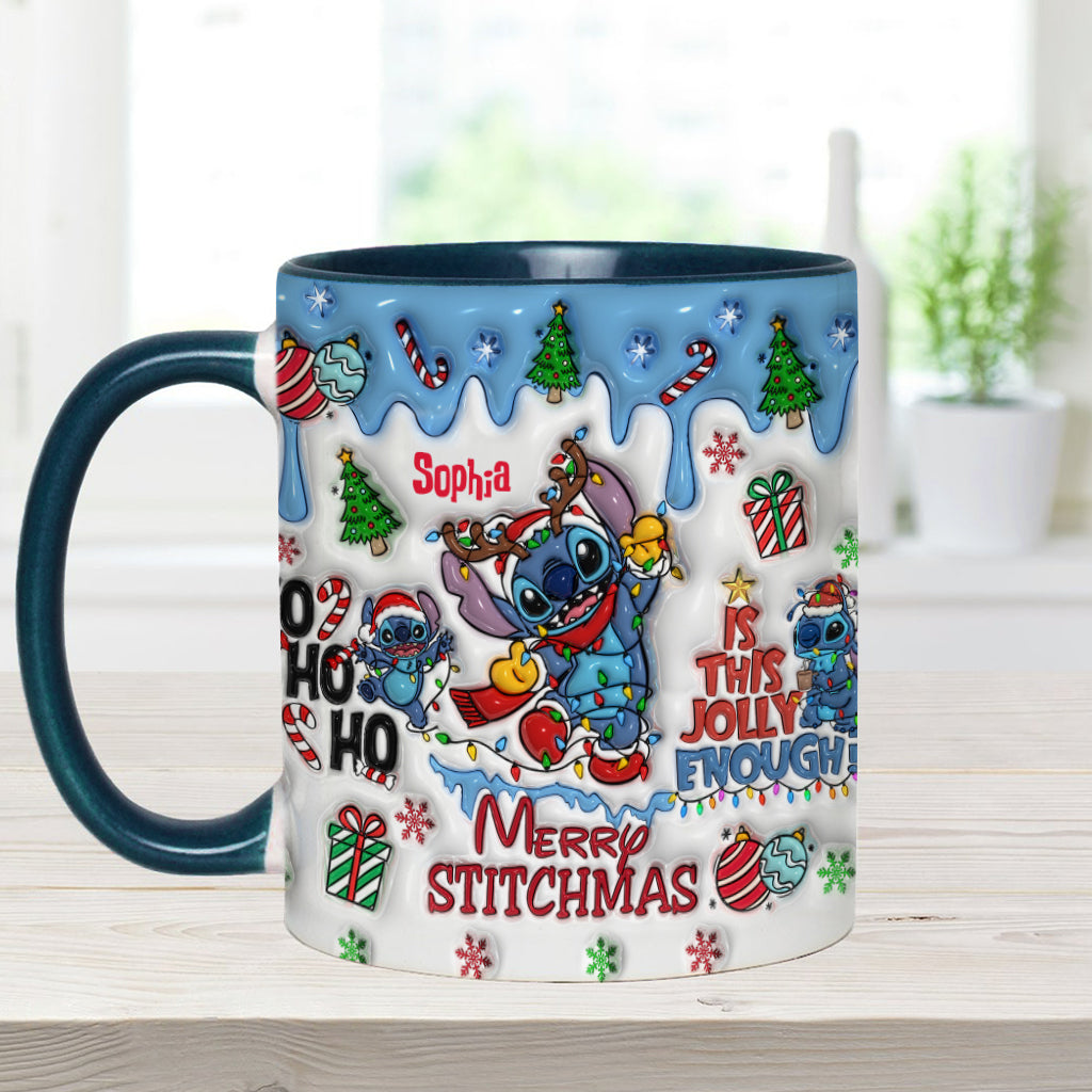 Merry Stichmas - Personalized Ohana Accent Mug