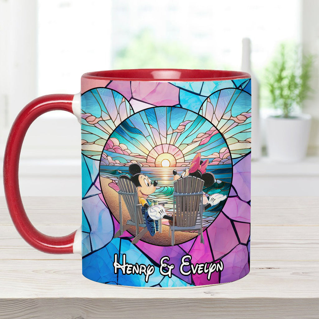 Sunrise On The Beach Build The Life We Love - Personalized Mouse Accent Mug