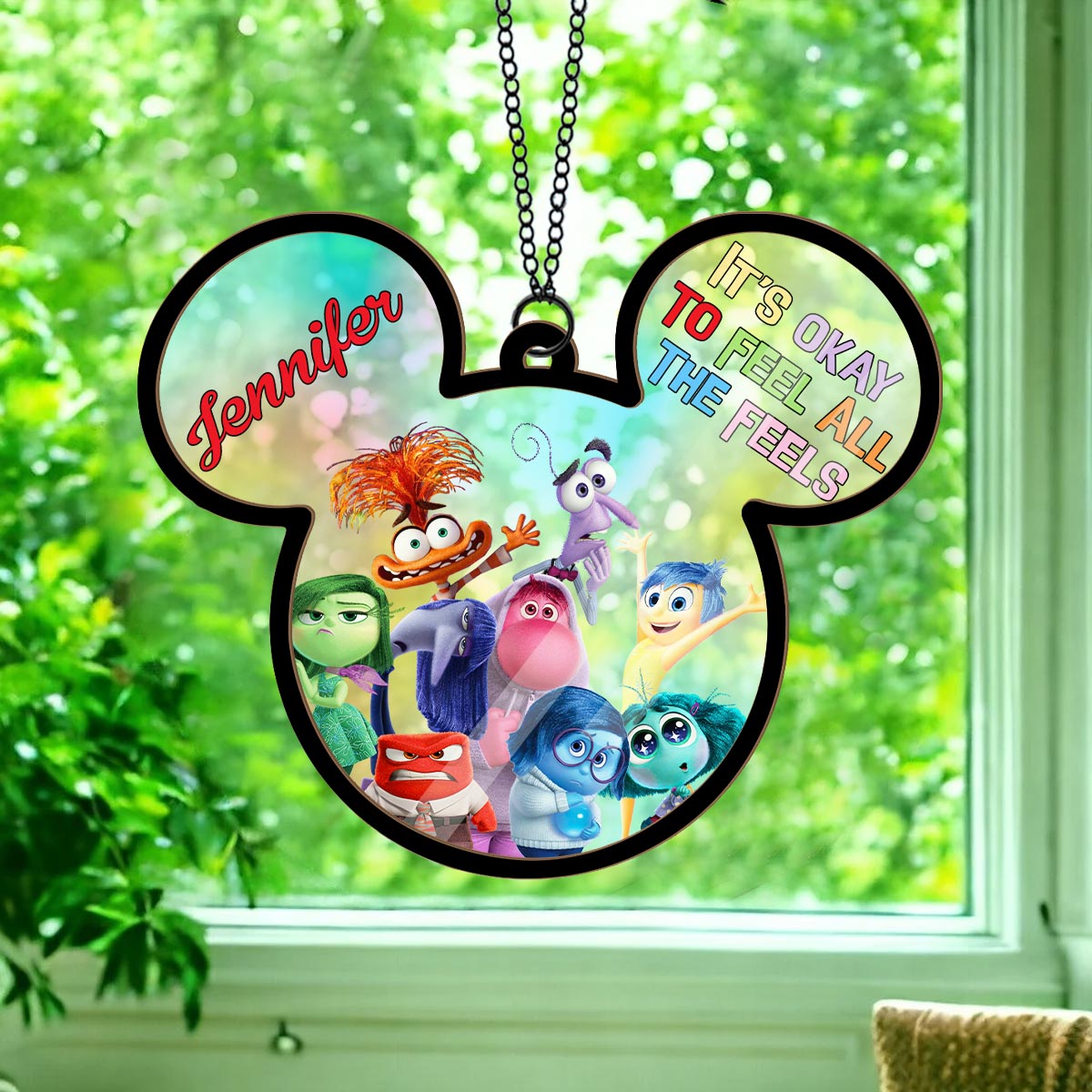 It's Okay To Feel All The Feels - Personalized 2 Layered Window Hanging Suncatcher