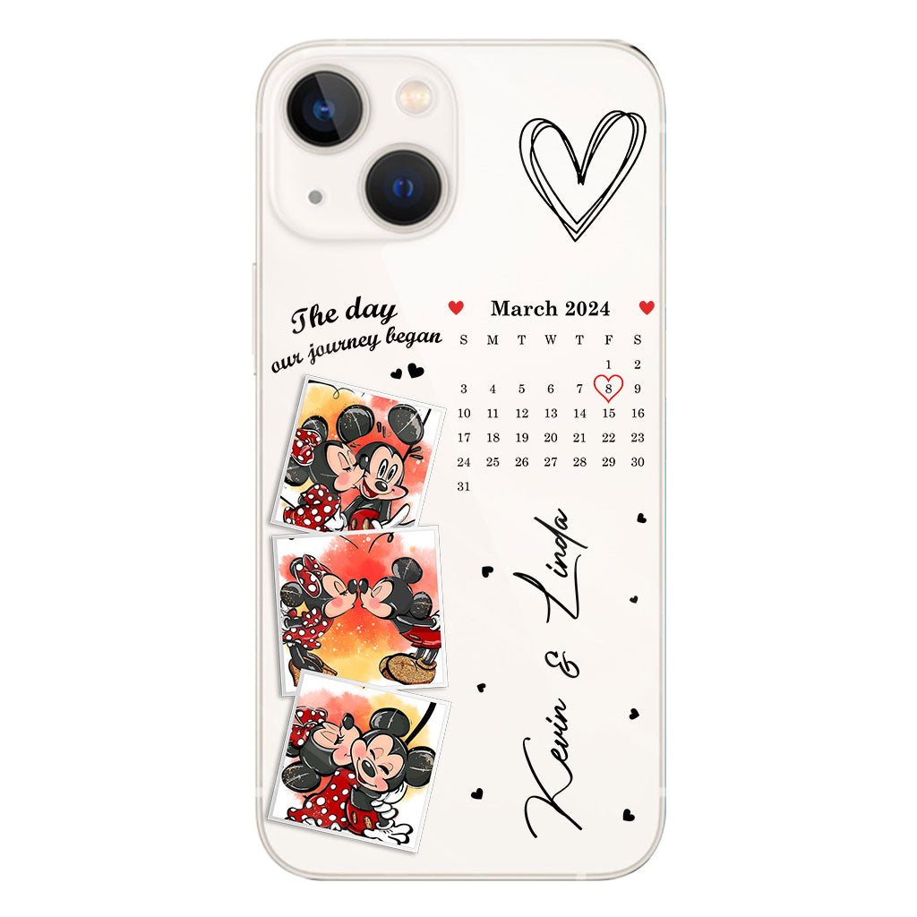The Day Our Journey Began Mouse Ears Calendar Custom - Personalized Mouse Clear Phone Case