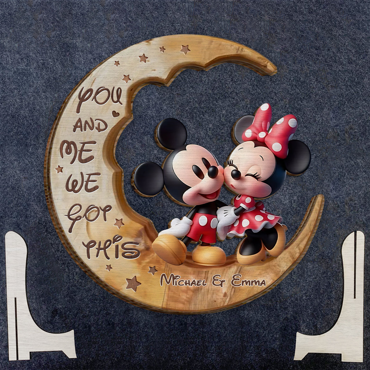 You & Me We Got This - Personalized Mouse 2 Layered Wood Sign / Wood Plaque