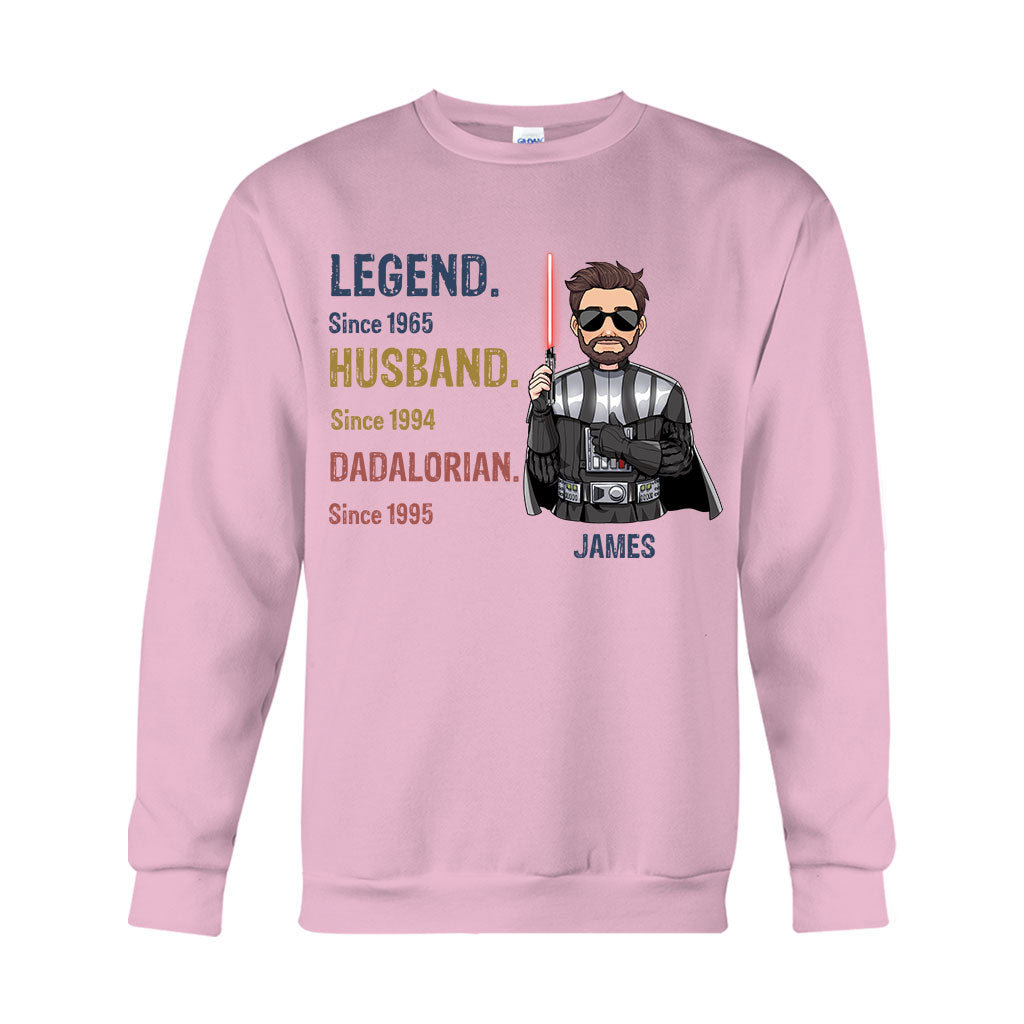 Legend Husband Dadalorian Papalorian - Personalized The Force T-shirt And Hoodie