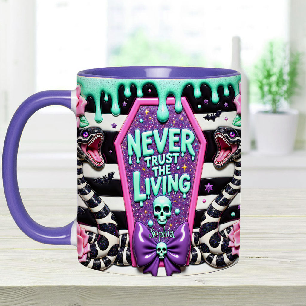 Never Trust The Living - Personalized Accent Mug