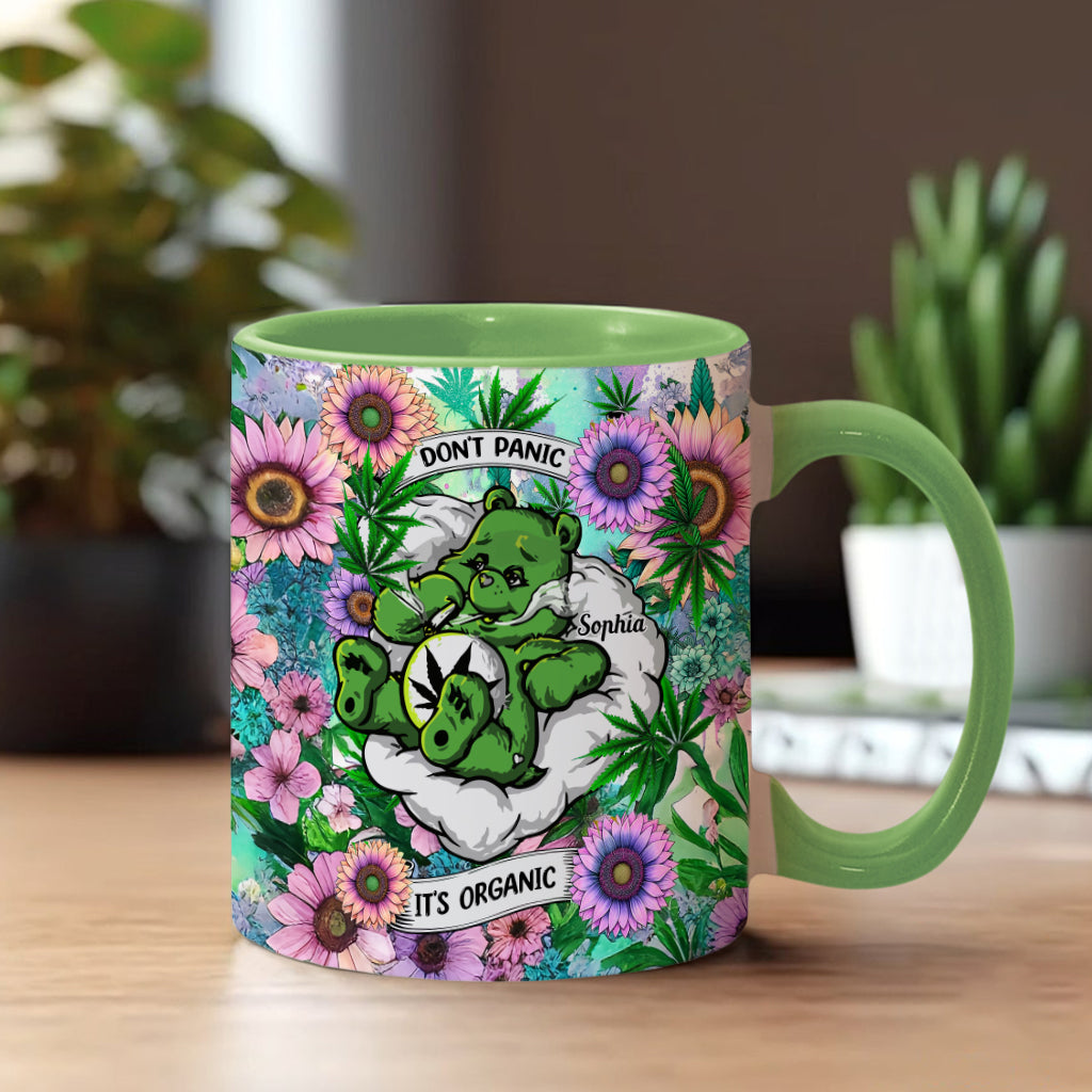 Don't Panic It's Organic - Personalized Weed Accent Mug