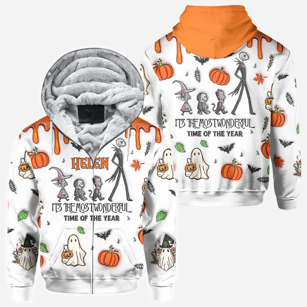 It's The Most Beautiful Time Autumn Skeleton - Personalized Nightmare All Over Shirt